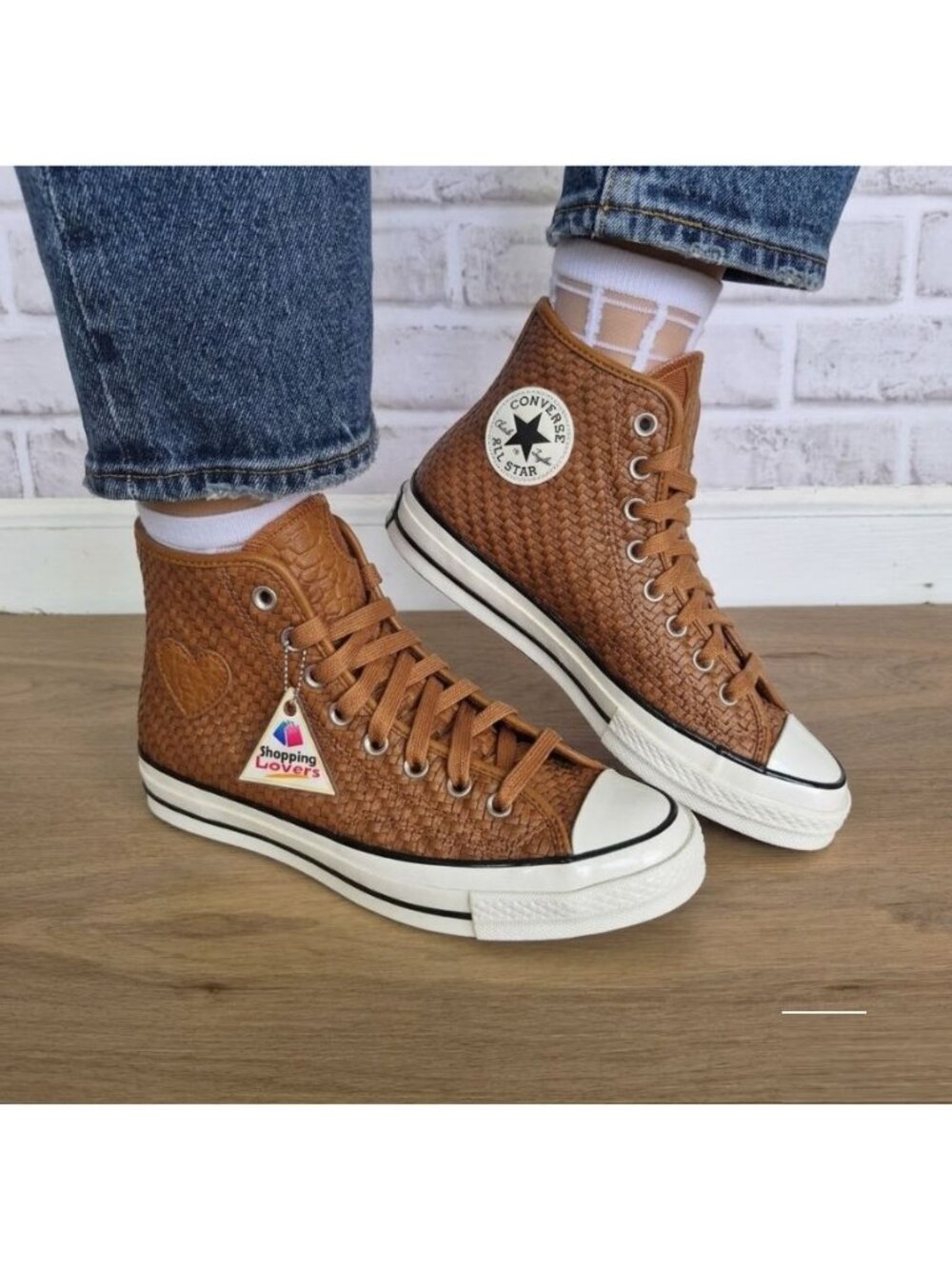 ⭐Converse Chuck 70 Hi Woven Leather Sz 9 Women's shoes Sneakers Brown A19734C